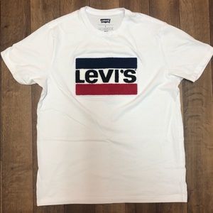 Men’s Levi Strauss White Shirt W/ Patch Logo